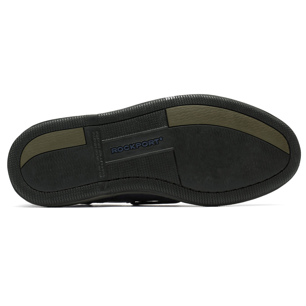 Rockport Mens Boat Shoes Black - Perth - UK 492-PUOHQA